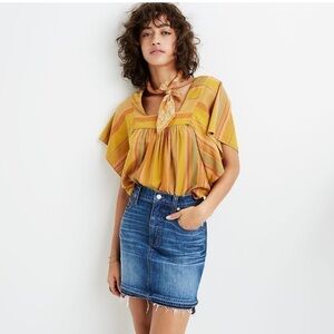 Madewell Step-Hem Jean Skirt in
Brandt Wash